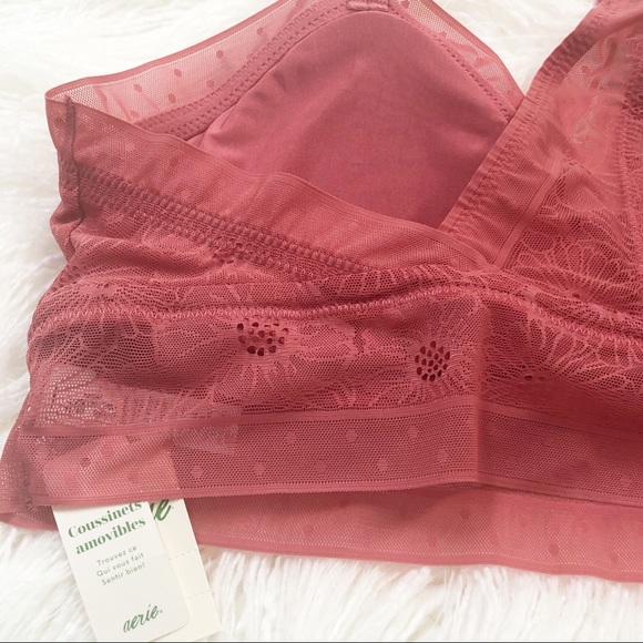 Aerie XL Washed Brick Color Lace Padded Bralette - Picture 9 of 13